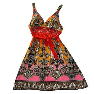 Magic Maxi Dress XL Paisley Studded Boho Y2K Fairycore Festival Sundress